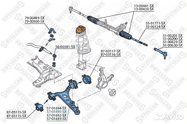 Рычаг правый Fiat Bravo 1.2-1.9D 01