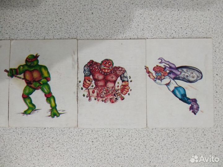 Картон черепашки ниндзя 90-х (белый фон)