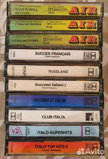 Аудиокассеты с записью иностр.сборники 70е-80егг