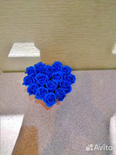 Сердце из мыльных роз