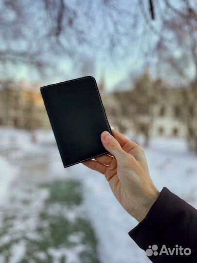 Обложка на паспорт из натуральной кожи коричневая