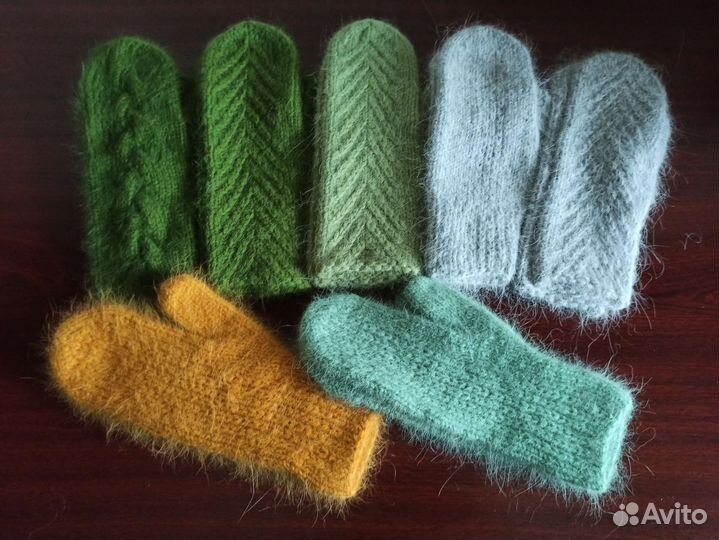 Варежки из пуха норки