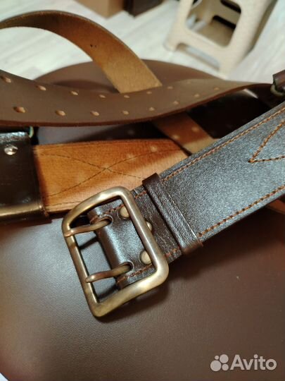 Ремень кожаный офицерский с плечевой портупеей