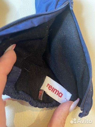 Варежки краги reima 2 зимние на замочках синие