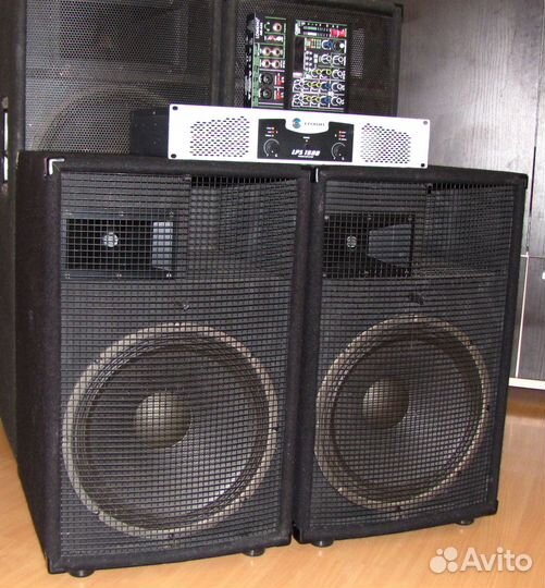 Колонки Eminence 1309Вт Pro 2ш Прямые+AMP+Mixer