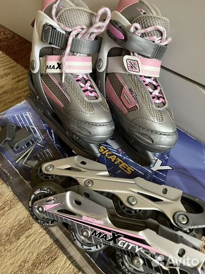 Коньки+ролики р. 30-33