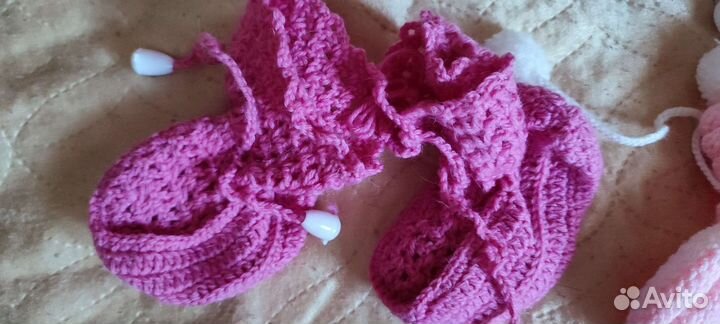 Носки ручной вязки шерстяные и хб