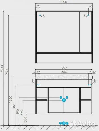 Тумба с раковиной aquaton (Акватон) 1a2375k0fax10