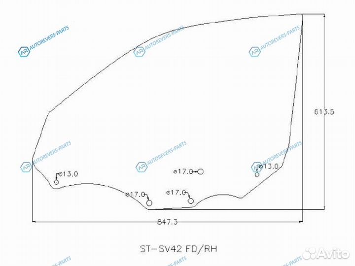 SV42 fdrh Стекло переднее правое опускное toyota v