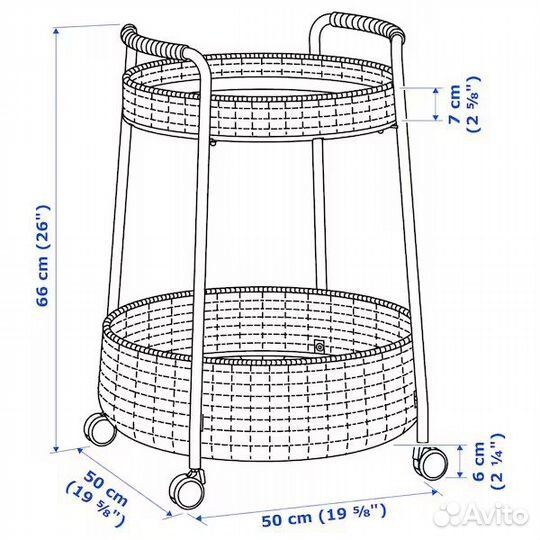 IKEA Lubban, столик на колесиках