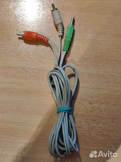 Аудио Кабель 2RCA - AUX тюльпаны 3,5 mm. 3метра