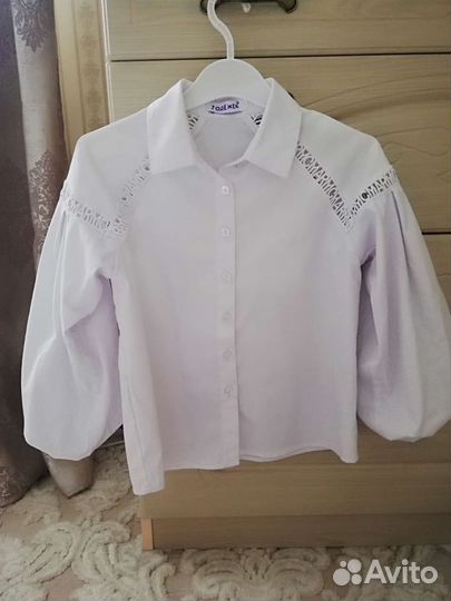 Рубашка блузка школьная 128р