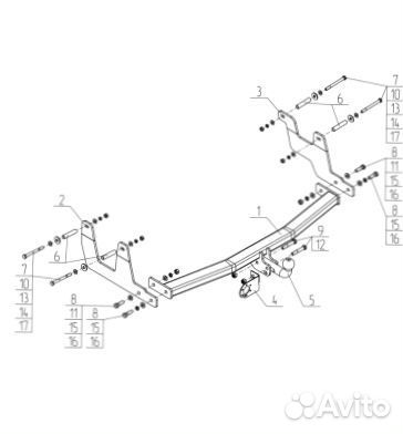 Фаркоп Renault Dokker 2017-2019