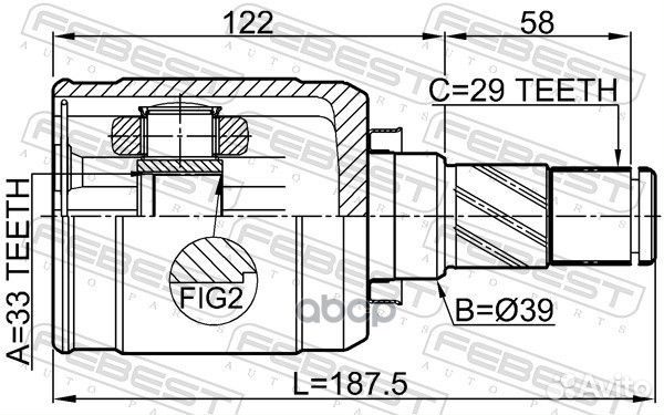 Шрус внутренний левый 33X39X29 0211MR20mtlh Febest