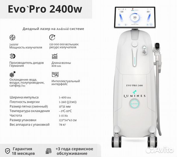 Аппарат для эпиляции Лю'Минес Эво-Про 2400W