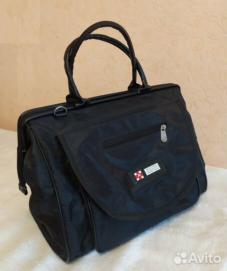 Докторская сумка-саквояж с плоским дном