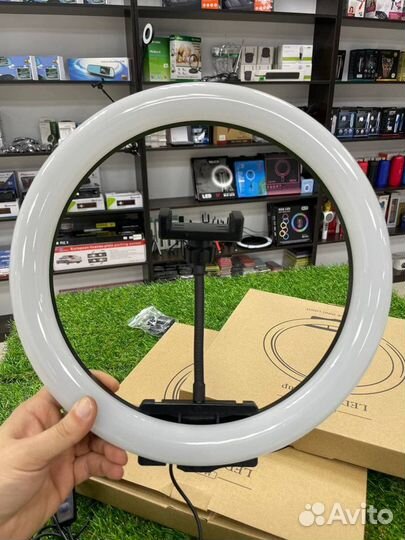 Кольцевая лампа 33см со штативом