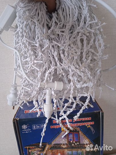 Гирлянда уличная бахрома, бахрома 25м