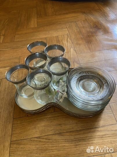 Армуды турецкие стаканы для чая с блюдцами