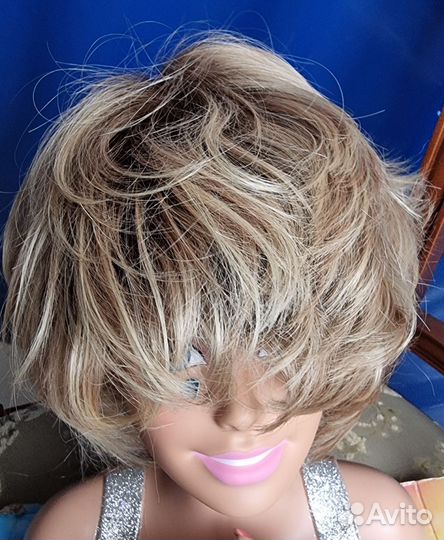 Мелированный парик искусственные волосы