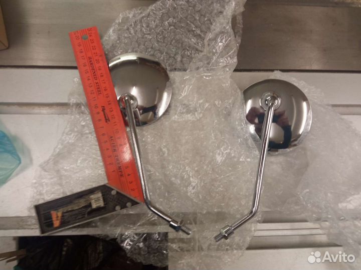 Мото зеркала разные, металл. 11см, резьба М10