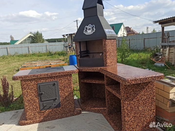 Модульный комплекс барбекю, печь под казан,гриль