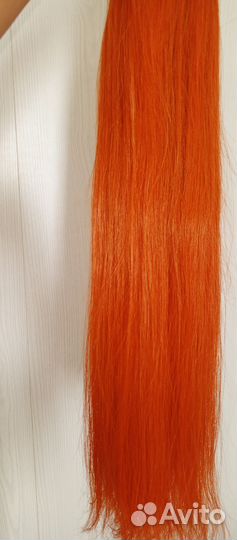 Волосы натуральные 60см рыжие +наращивание