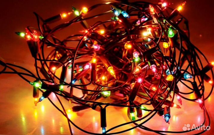 Новогоднее оформление. Установка. Елочная гирлянда