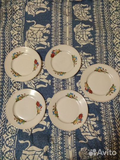 Тарелки мелкие 5 шт.для вторых блюд Дулево СССР