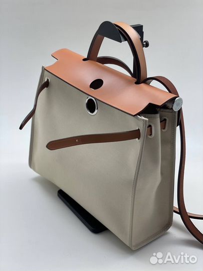 Сумка Hermes Herbag бежевая с коричневым