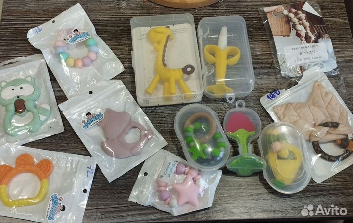 Силиконовые грызунки, прорезыватели, игрушки