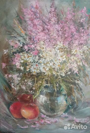 Картина маслом «Ромашки»