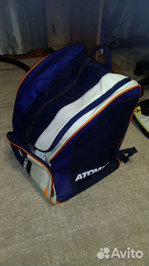 Горные лыжи, ботинки, палки, чехлы, очки