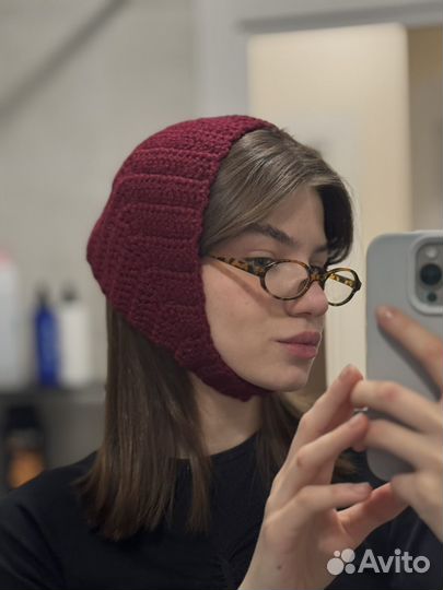 Чепчик косынка вязанный