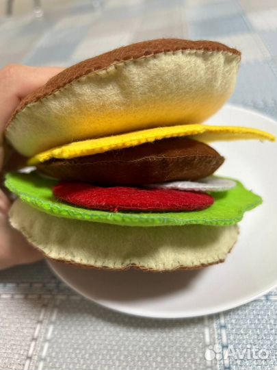 Бургер из фетра, еда из фетра, мягкие игрушки