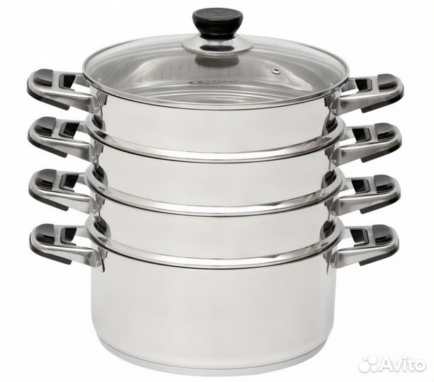 Мантоварка 30см 4 секц 21,5л индукц дно пароварка