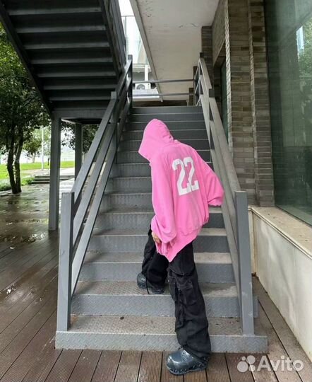 Зип худи balenciaga polo pink zip hoodie