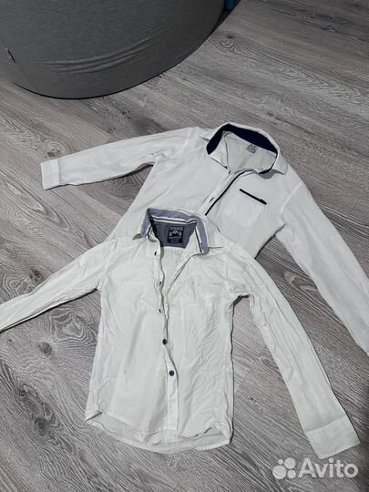Рубашка белая на мальчика 140
