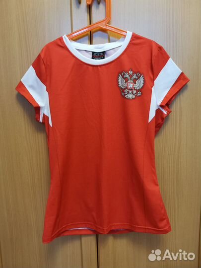 Футболка женская, 44, спортивная, с гербом