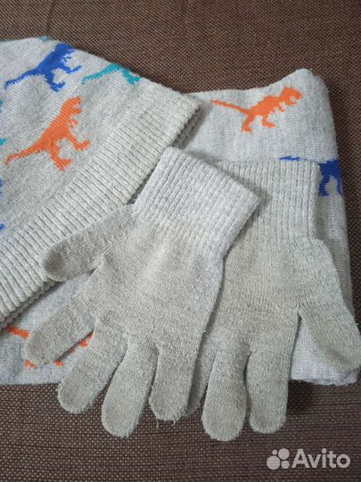 Шапка+снуд+перчатки