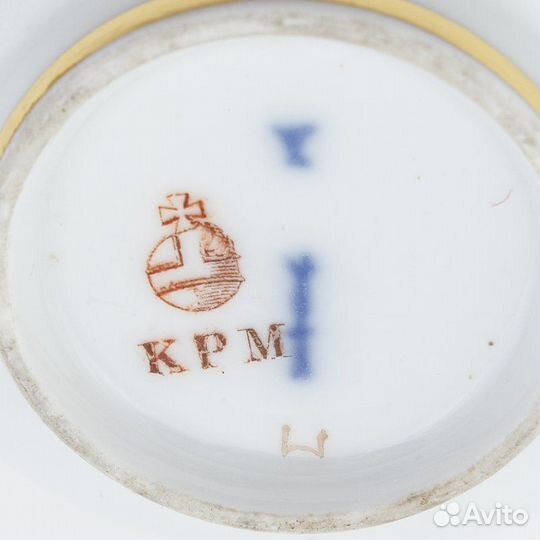 Старинная чайная пара с ручной росписью