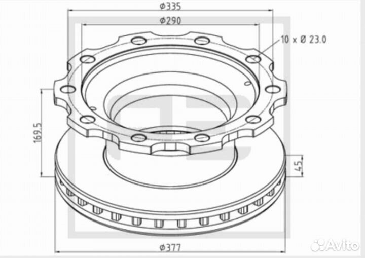 Диск тормозной BPW 0308834087