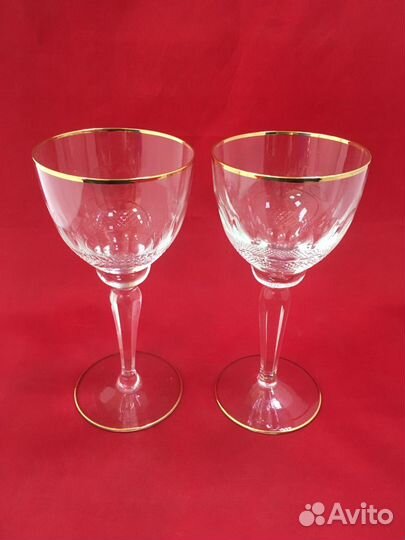 Бокалы Мозер старинные (пара) Moser Чехия позолота