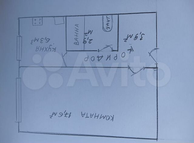 1-к. квартира, 30,7 м², 2/5 эт.