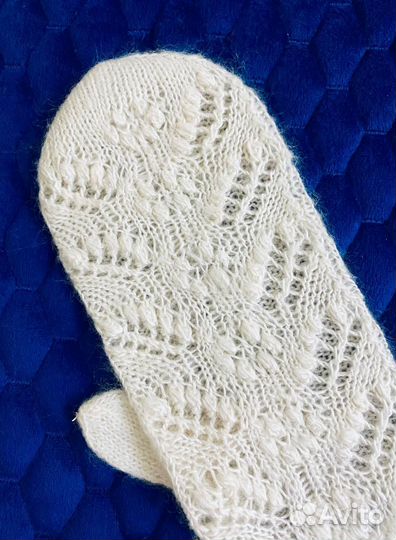 Варежки пуховые ручная работа