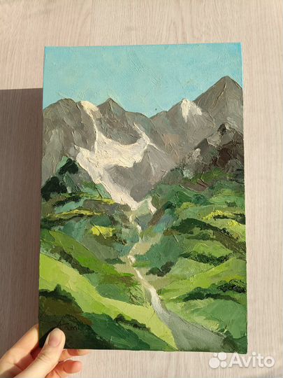 Картина маслом на холсте горный пейзаж