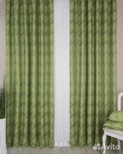 Шторы жаккард Альба пальма новые пошив