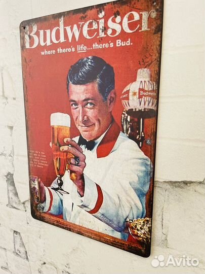 Декор на стену табличка Budweiser Beer