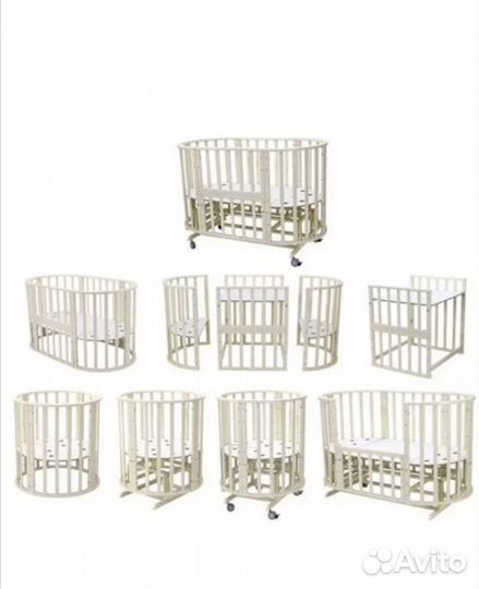 Детская кроватка с маятником круглая