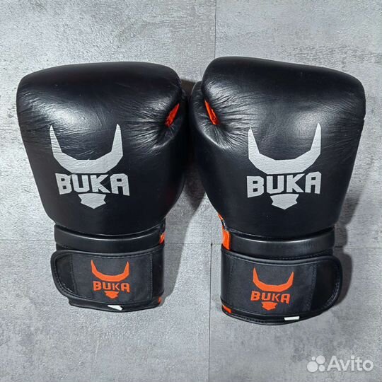 Боксерские перчатки Buka black кожаные
